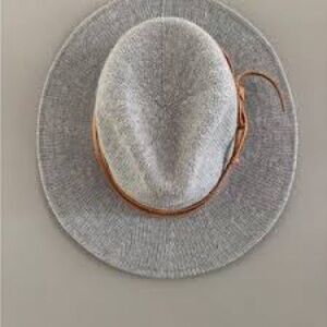 Anthropologie Gray Hat with Tan Accent